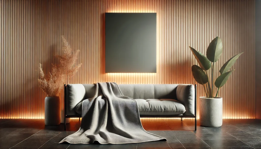 Infrarød saunatæppe i cozy miljø på sofa