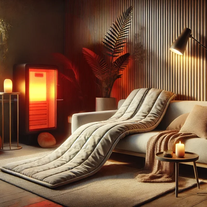infrarød saunatæppe i hyggeligt miljø ved pejs